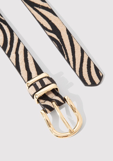  Mavi Zebra Desenli Suni Deri Kemer 1913570-900