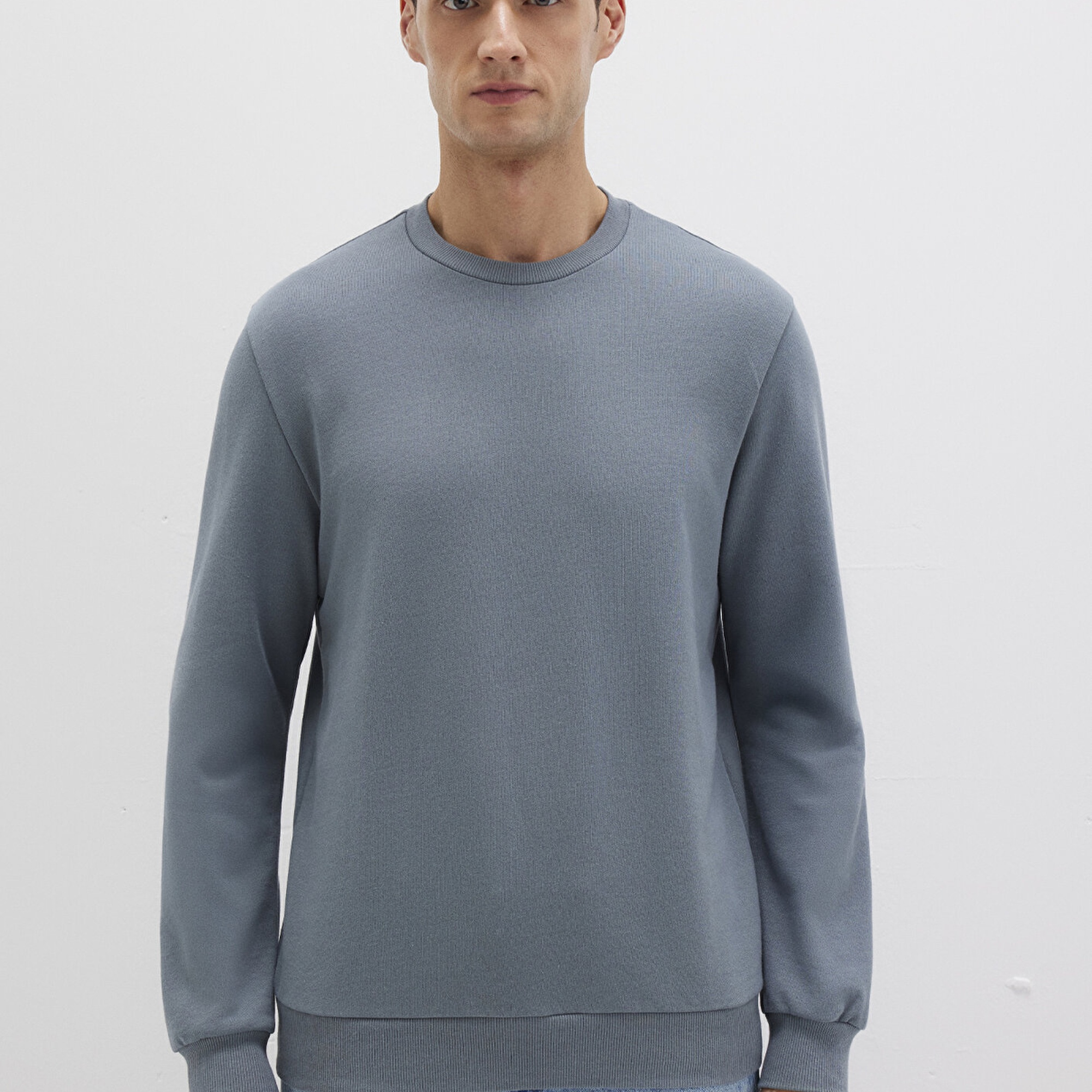 Mavi Bisiklet Yaka Gri Sweatshirt 0S10457-80889