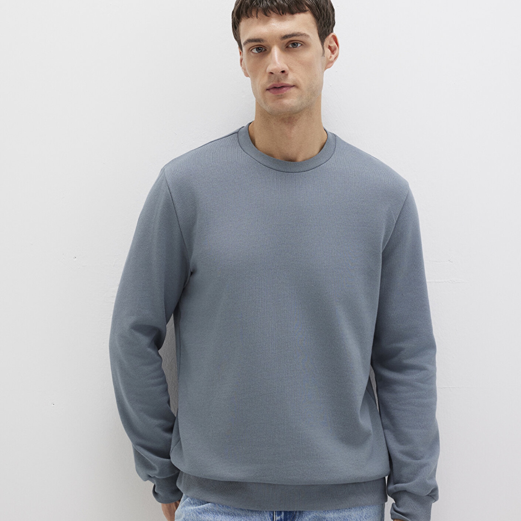 Mavi Bisiklet Yaka Gri Sweatshirt 0S10457-80889