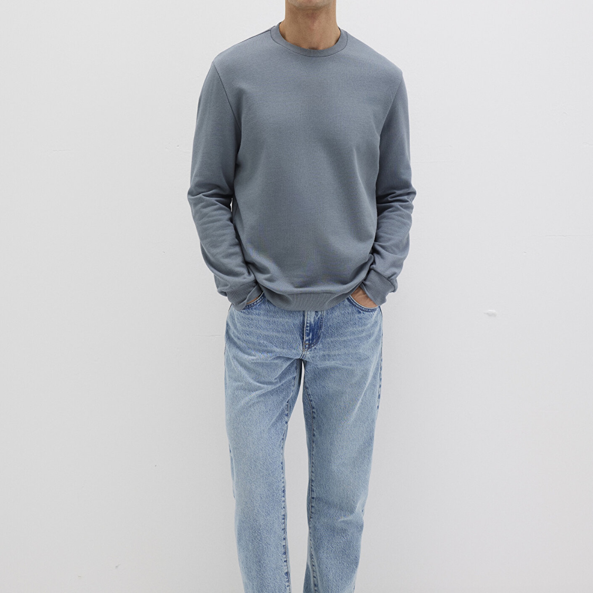 Mavi Bisiklet Yaka Gri Sweatshirt 0S10457-80889