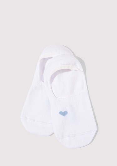  Mavi 2li Kalp Detaylı Babet Çorap 1913553-70775