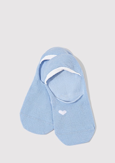  Mavi 2li Kalp Detaylı Babet Çorap 1913553-70775
