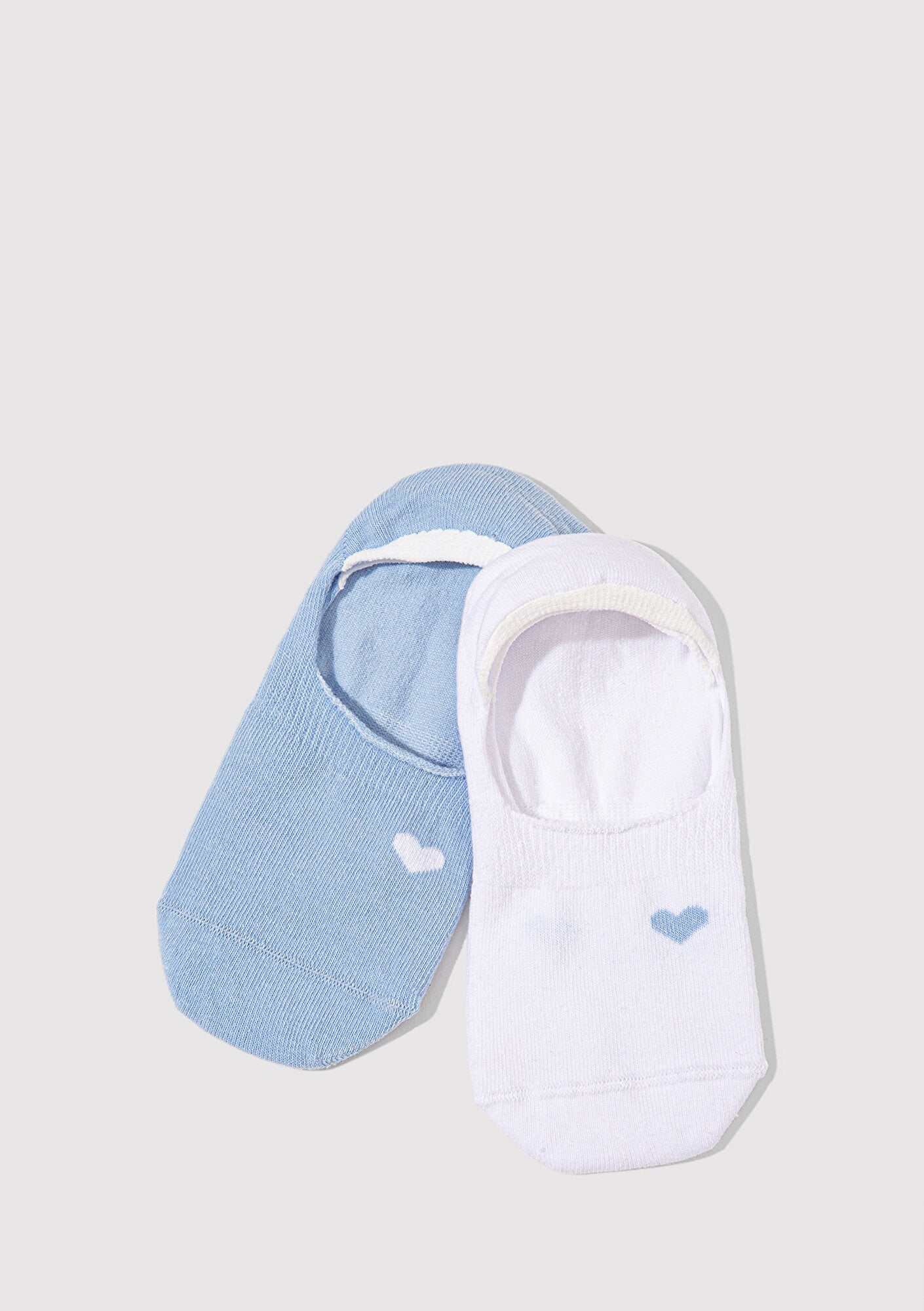  Mavi 2li Kalp Detaylı Babet Çorap 1913553-70775