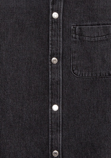  Mavi Bob 90lar Antrasit Denim Jean Gömlek Oversize / Geniş Kesim 6210000-89447