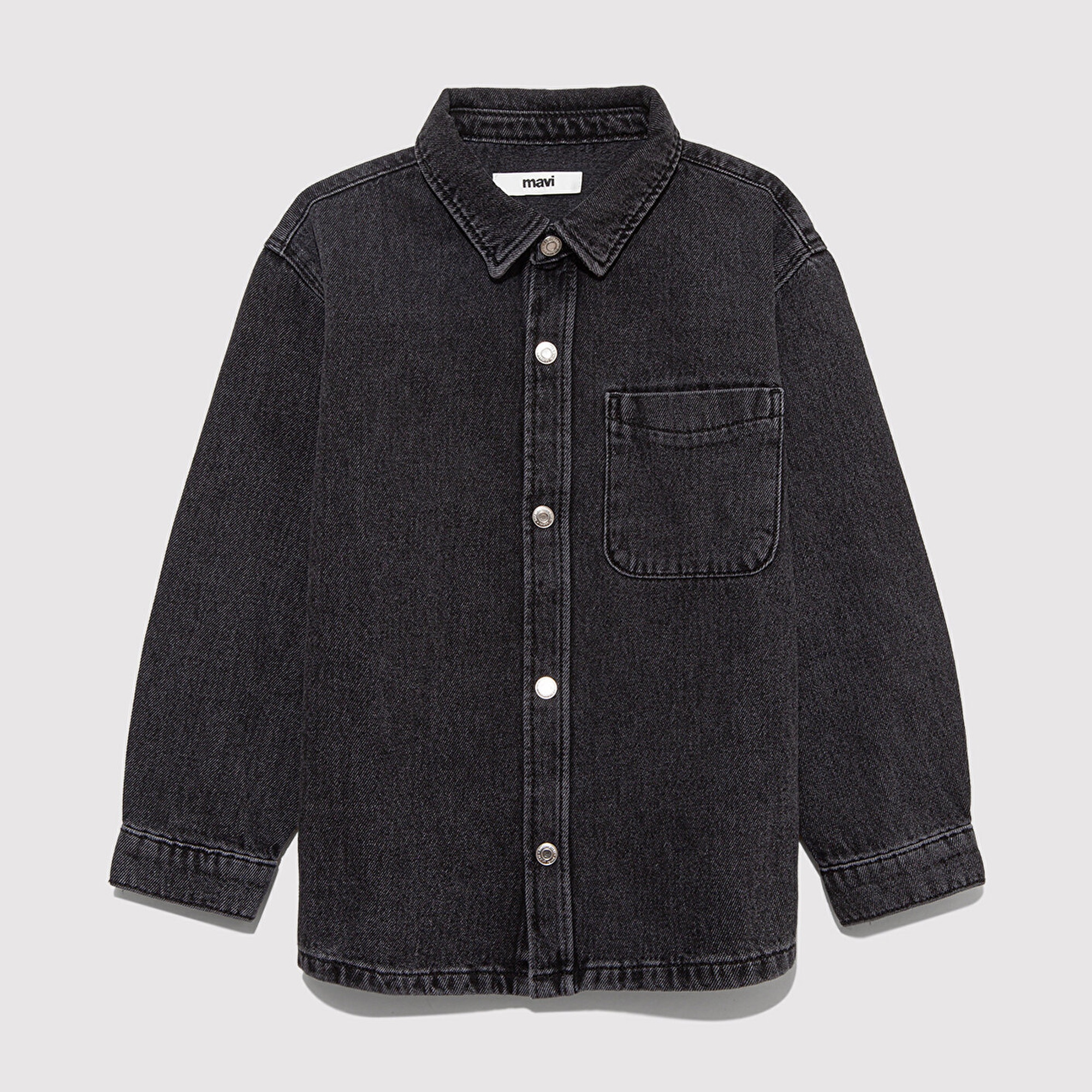 Mavi Bob 90lar Antrasit Denim Jean Gömlek Oversize / Geniş Kesim 6210000-89447