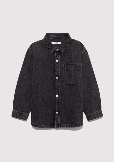  Mavi Bob 90lar Antrasit Denim Jean Gömlek Oversize / Geniş Kesim 6210000-89447