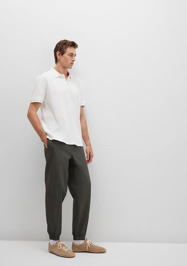  Mavi Beli Lastikli Antrasit Jogger Pantolon 0010190-86764