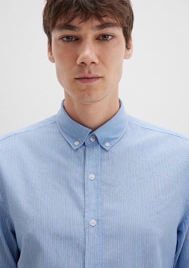  Mavi Çizgili Mavi Gömlek Regular Fit / Normal Kesim 0211710-90934
