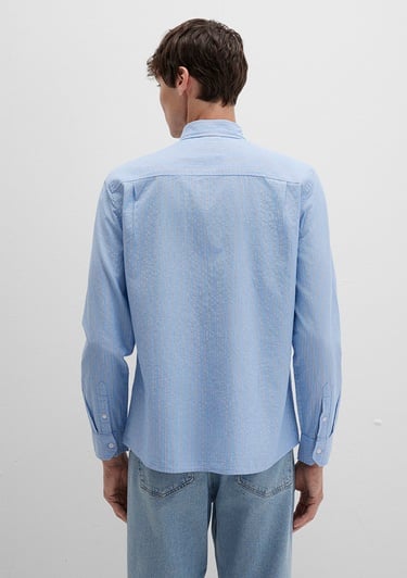  Mavi Çizgili Mavi Gömlek Regular Fit / Normal Kesim 0211710-90934