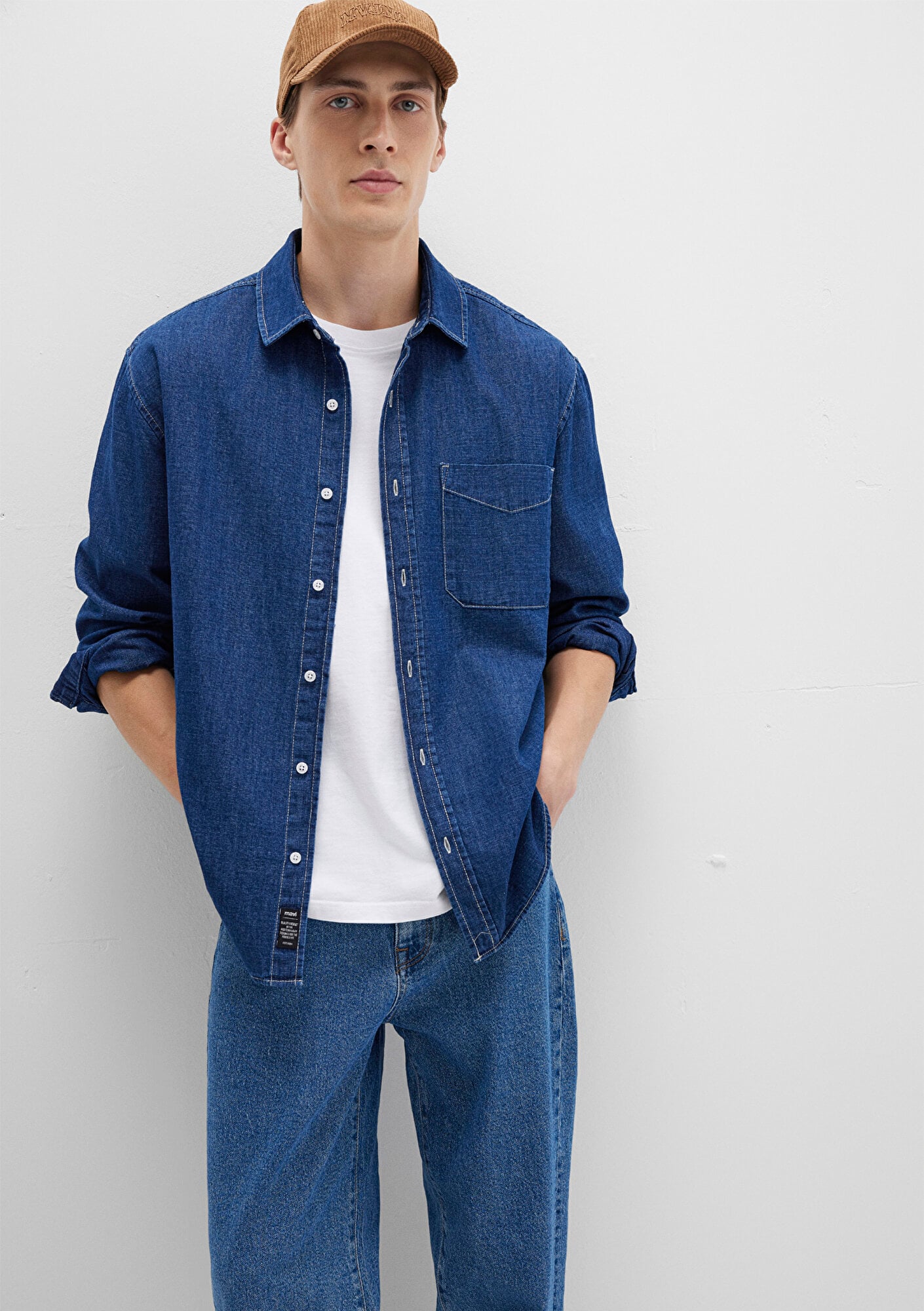  Mavi Lacivert Gömlek Loose Fit / Bol Rahat Kesim 0211642-85481