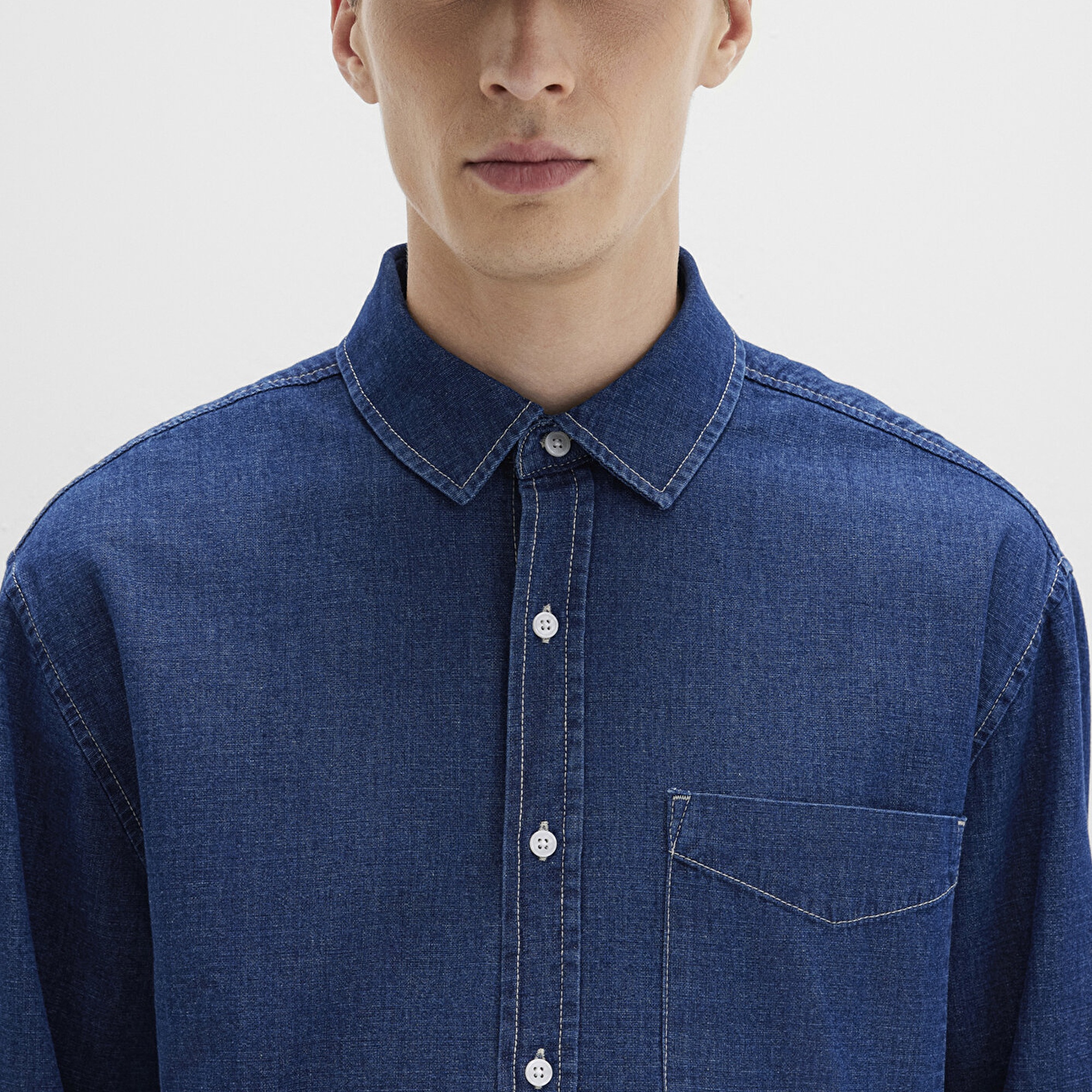 Mavi Lacivert Gömlek Loose Fit / Bol Rahat Kesim 0211642-85481