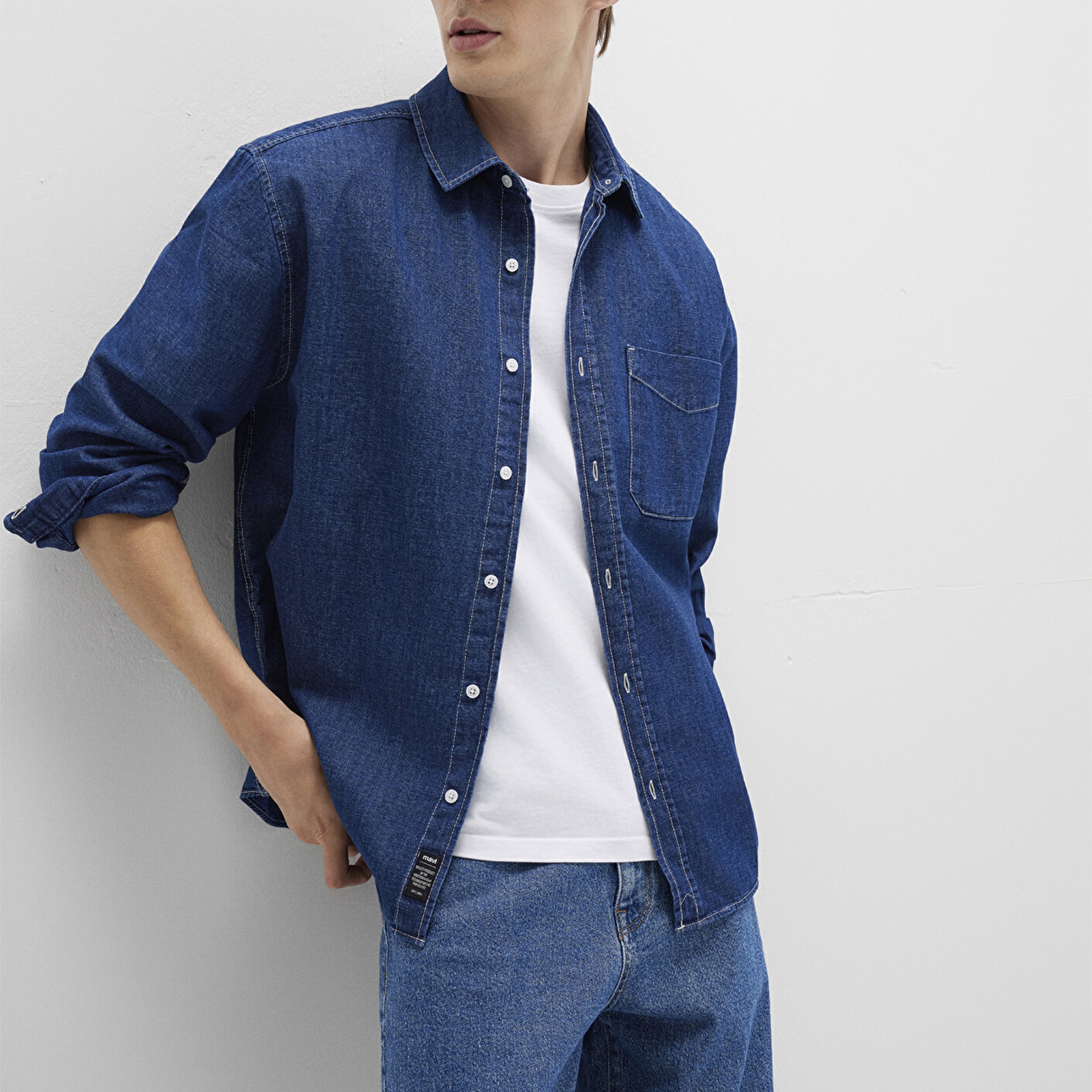 Mavi Lacivert Gömlek Loose Fit / Bol Rahat Kesim 0211642-85481