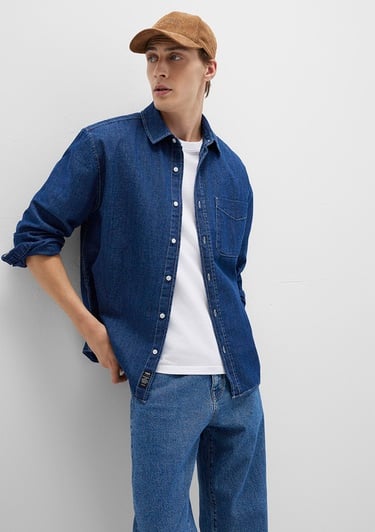  Mavi Lacivert Gömlek Loose Fit / Bol Rahat Kesim 0211642-85481