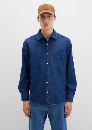  Mavi Lacivert Gömlek Loose Fit / Bol Rahat Kesim 0211642-85481