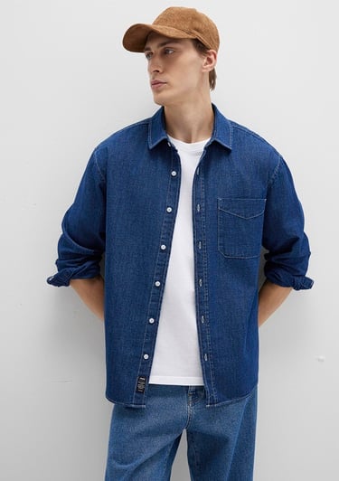  Mavi Lacivert Gömlek Loose Fit / Bol Rahat Kesim 0211642-85481