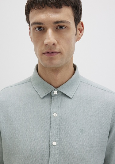  Mavi Yeşil Gömlek Slim Fit / Dar Kesim 0211656-71478
