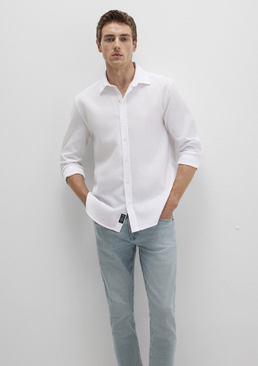  Mavi Beyaz Gömlek Slim Fit / Dar Kesim 0211656-620