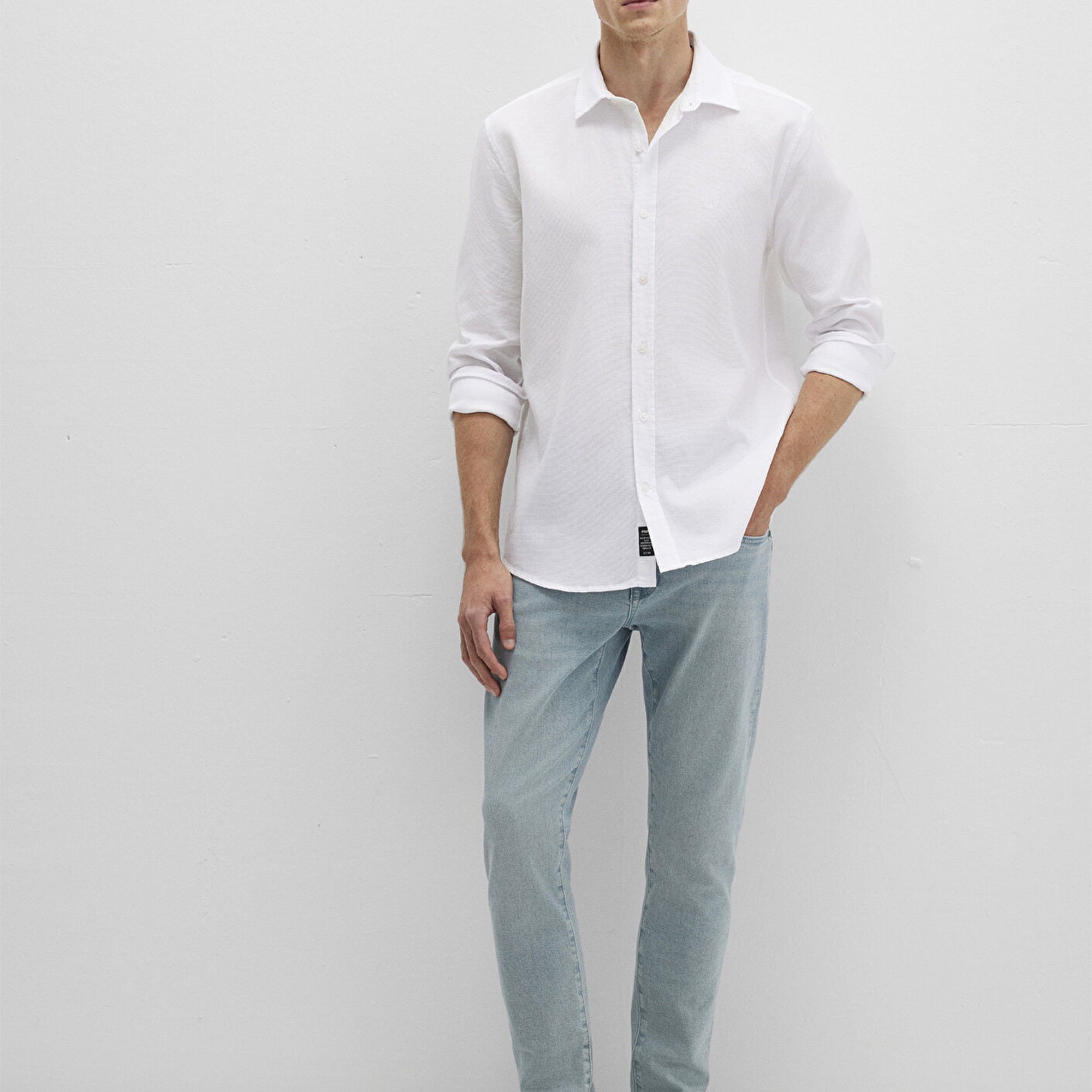 Mavi Beyaz Gömlek Slim Fit / Dar Kesim 0211656-620