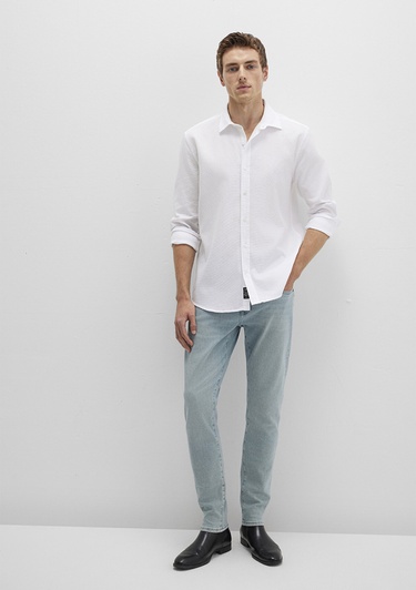  Mavi Beyaz Gömlek Slim Fit / Dar Kesim 0211656-620