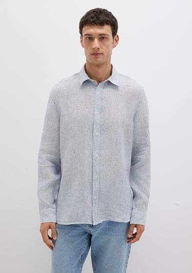  Mavi Çizgili Mavi Gömlek Regular Fit / Normal Kesim 0211694-90913