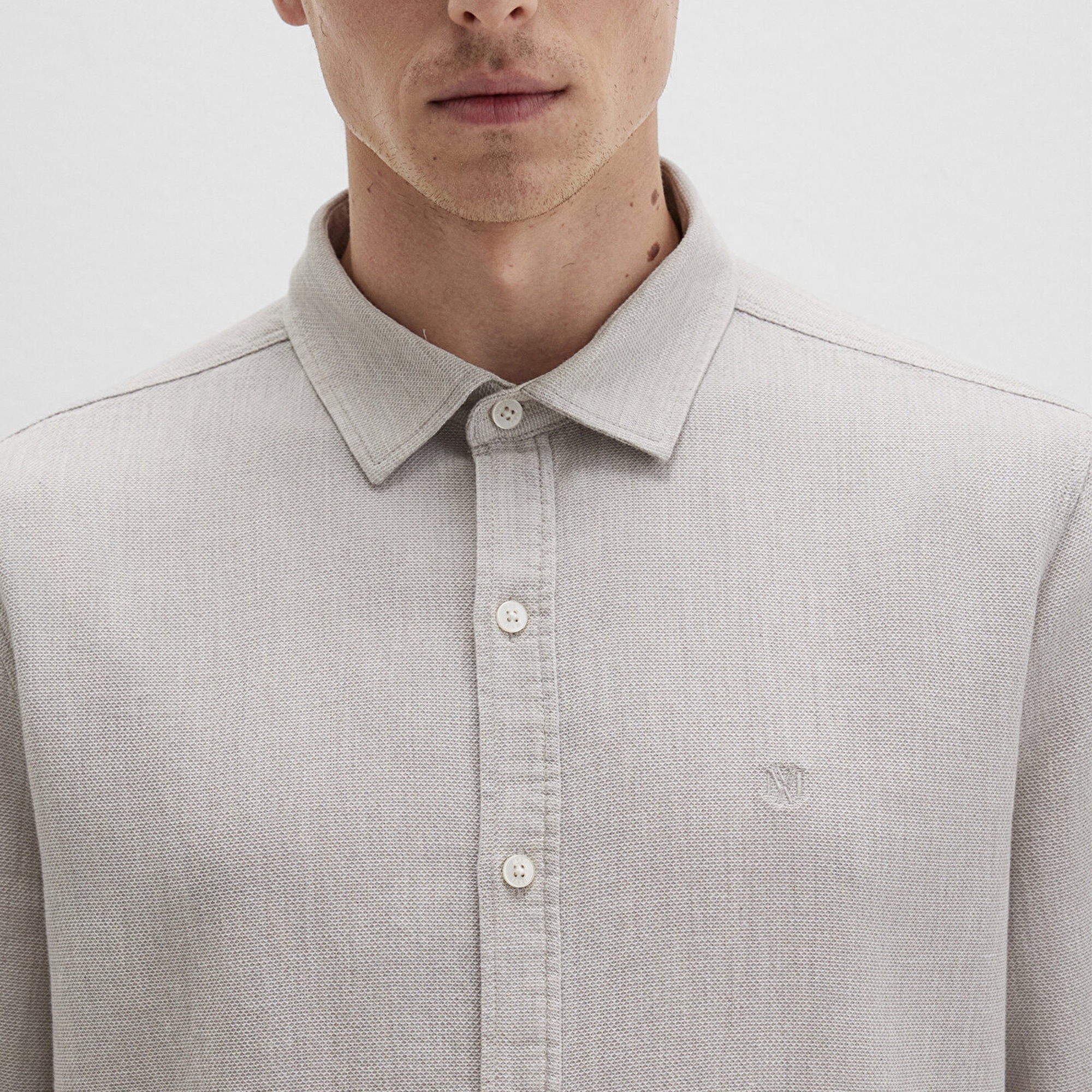 Mavi Bej Gömlek Slim Fit / Dar Kesim 0211656-70145