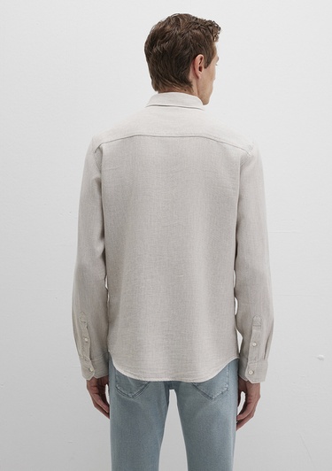  Mavi Bej Gömlek Slim Fit / Dar Kesim 0211656-70145