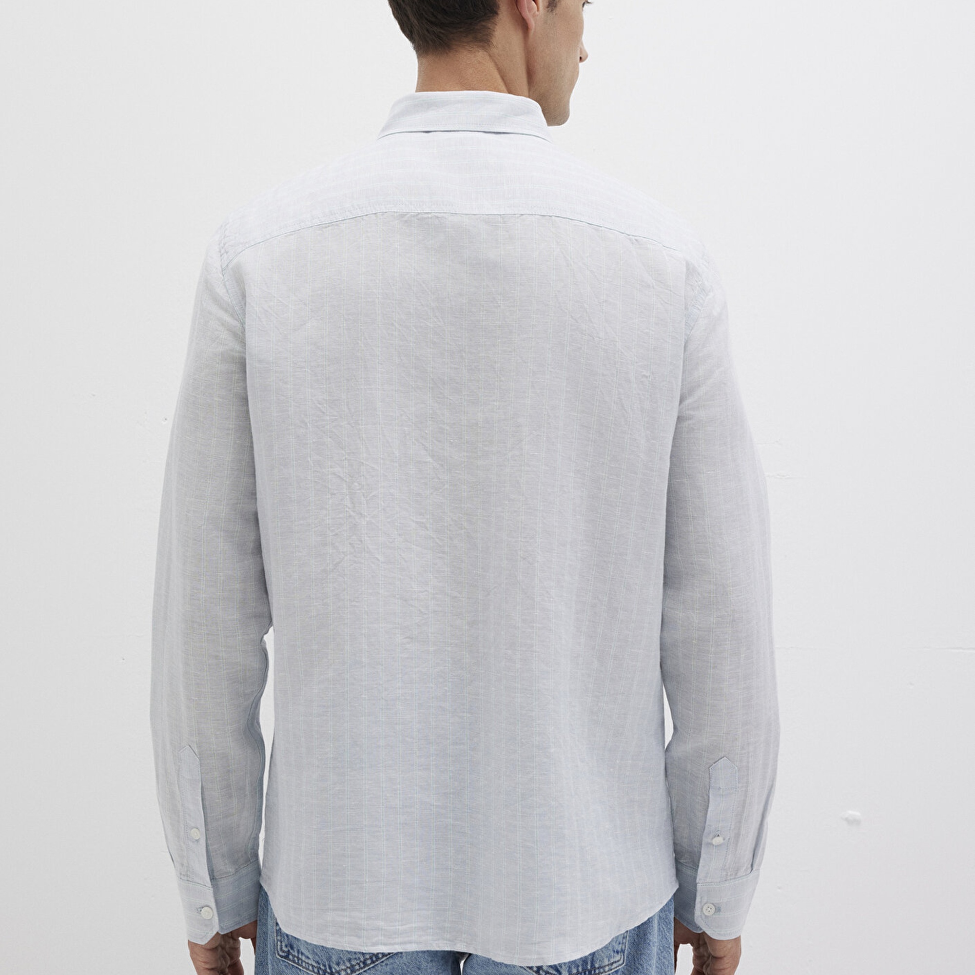 Mavi Çizgili Mavi Gömlek Regular Fit / Normal Kesim 0211699-90919