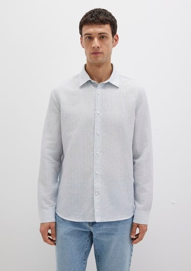  Mavi Çizgili Mavi Gömlek Regular Fit / Normal Kesim 0211699-90919