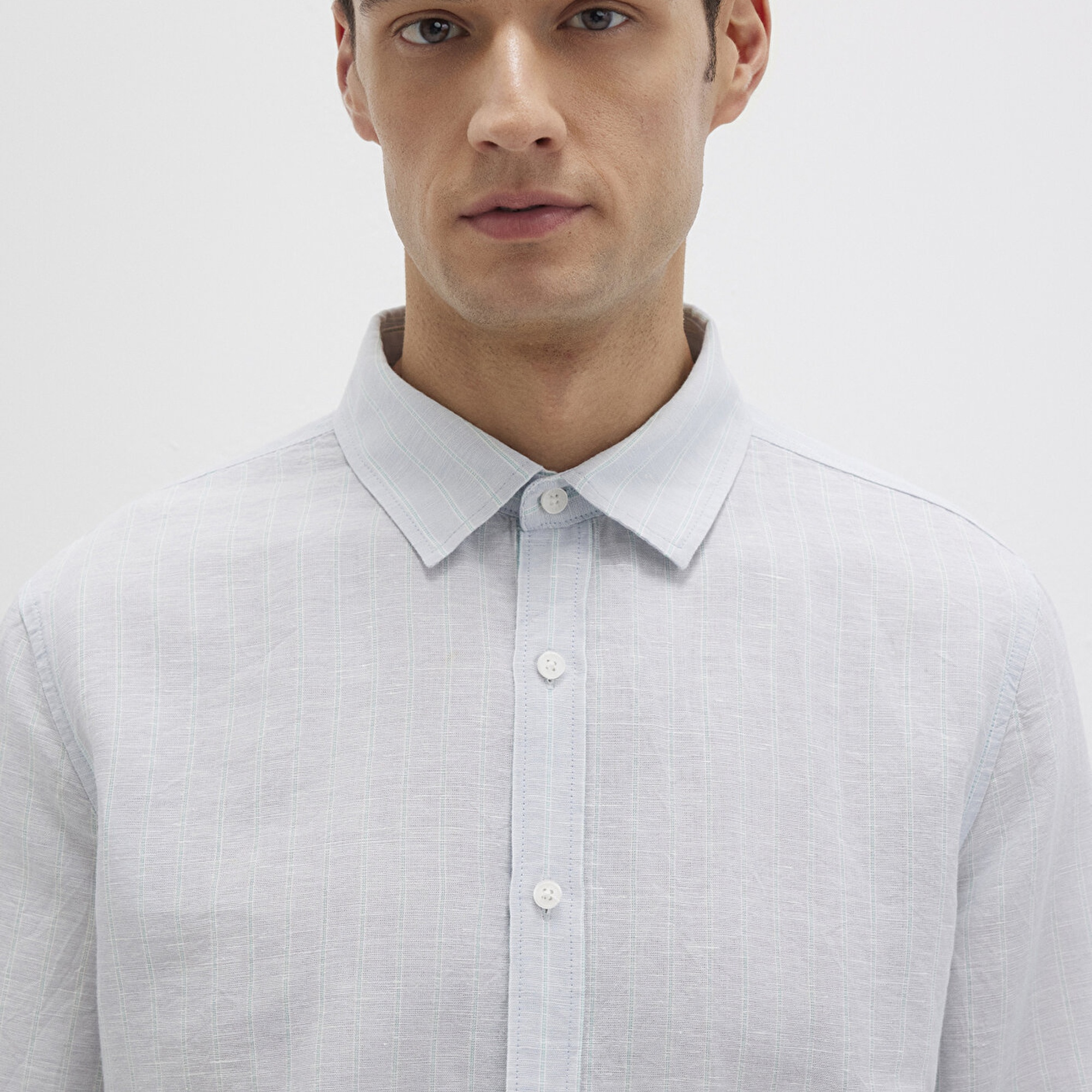 Mavi Çizgili Mavi Gömlek Regular Fit / Normal Kesim 0211699-90919