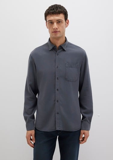  Mavi Antrasit Tencel TM Liyosel Gömlek Regular Fit / Normal Kesim 0211647-80106