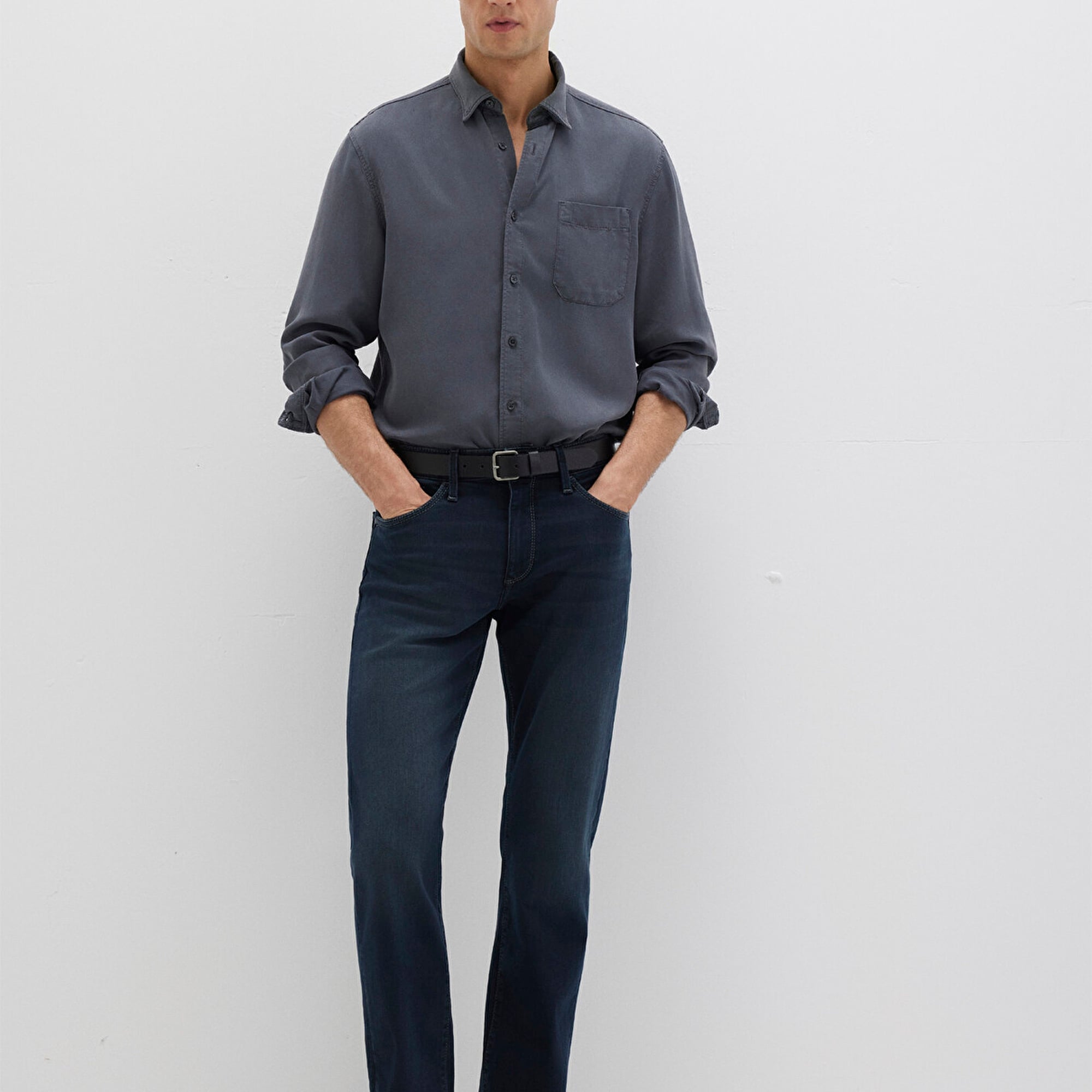 Mavi Antrasit Tencel TM Liyosel Gömlek Regular Fit / Normal Kesim 0211647-80106