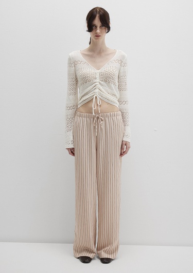  Mavi Çizgili Bej Pantolon 1011024-90719