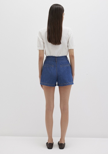  Mavi Kemer Detaylı Denim Şort 1410214-86971