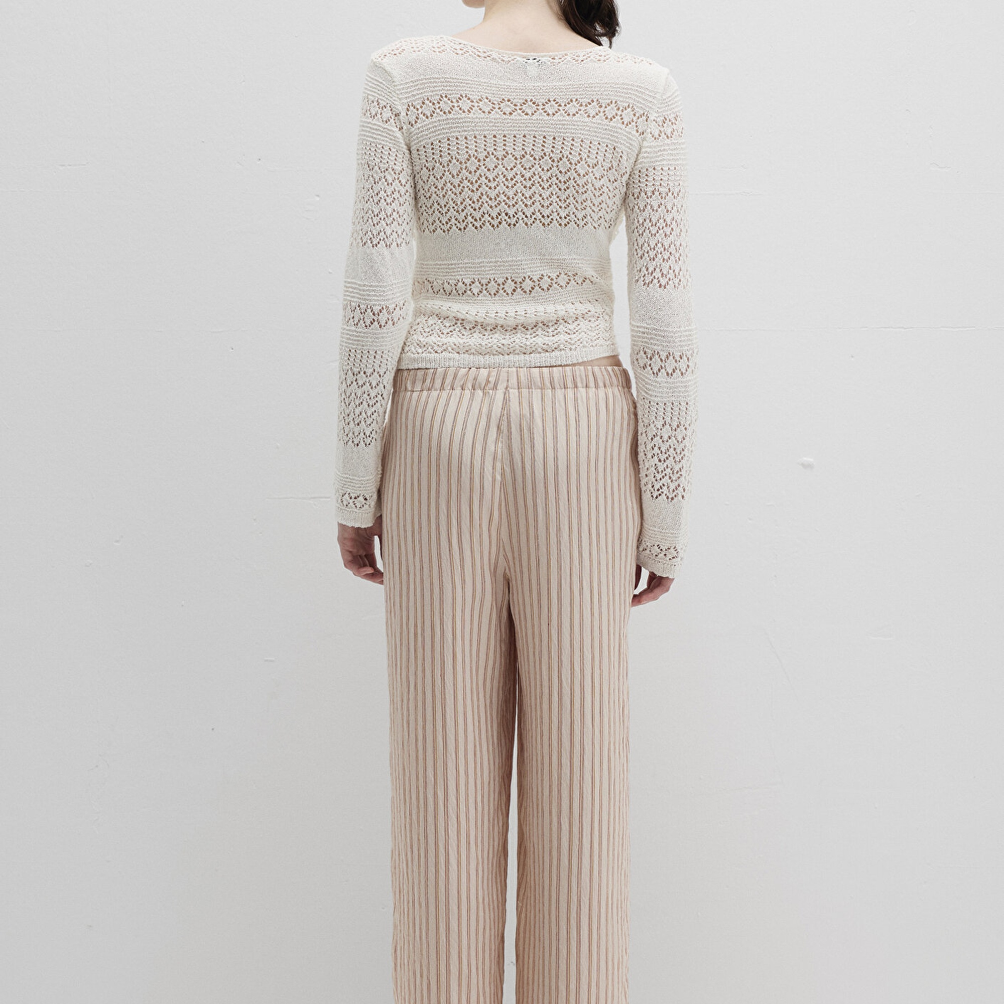 Mavi Çizgili Bej Pantolon 1011024-90719