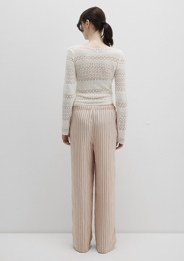  Mavi Çizgili Bej Pantolon 1011024-90719