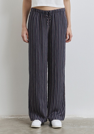  Mavi Çizgili Lacivert Pantolon 1011024-89853
