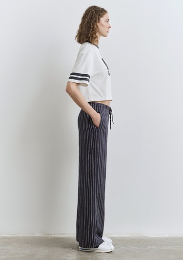  Mavi Çizgili Lacivert Pantolon 1011024-89853