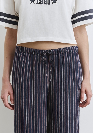  Mavi Çizgili Lacivert Pantolon 1011024-89853