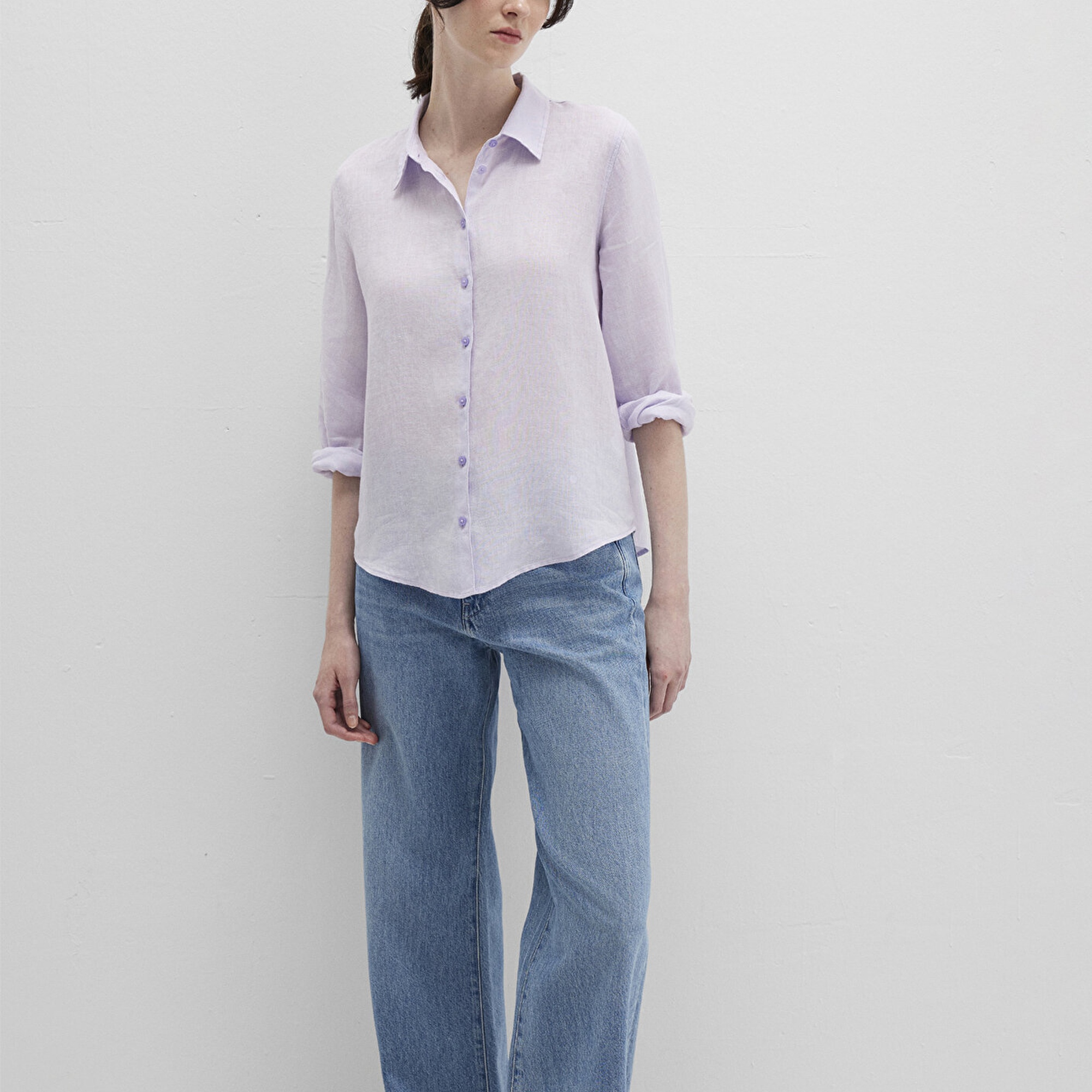 Mavi Lila Keten Gömlek Regular Fit / Normal Kesim 1211188-70523