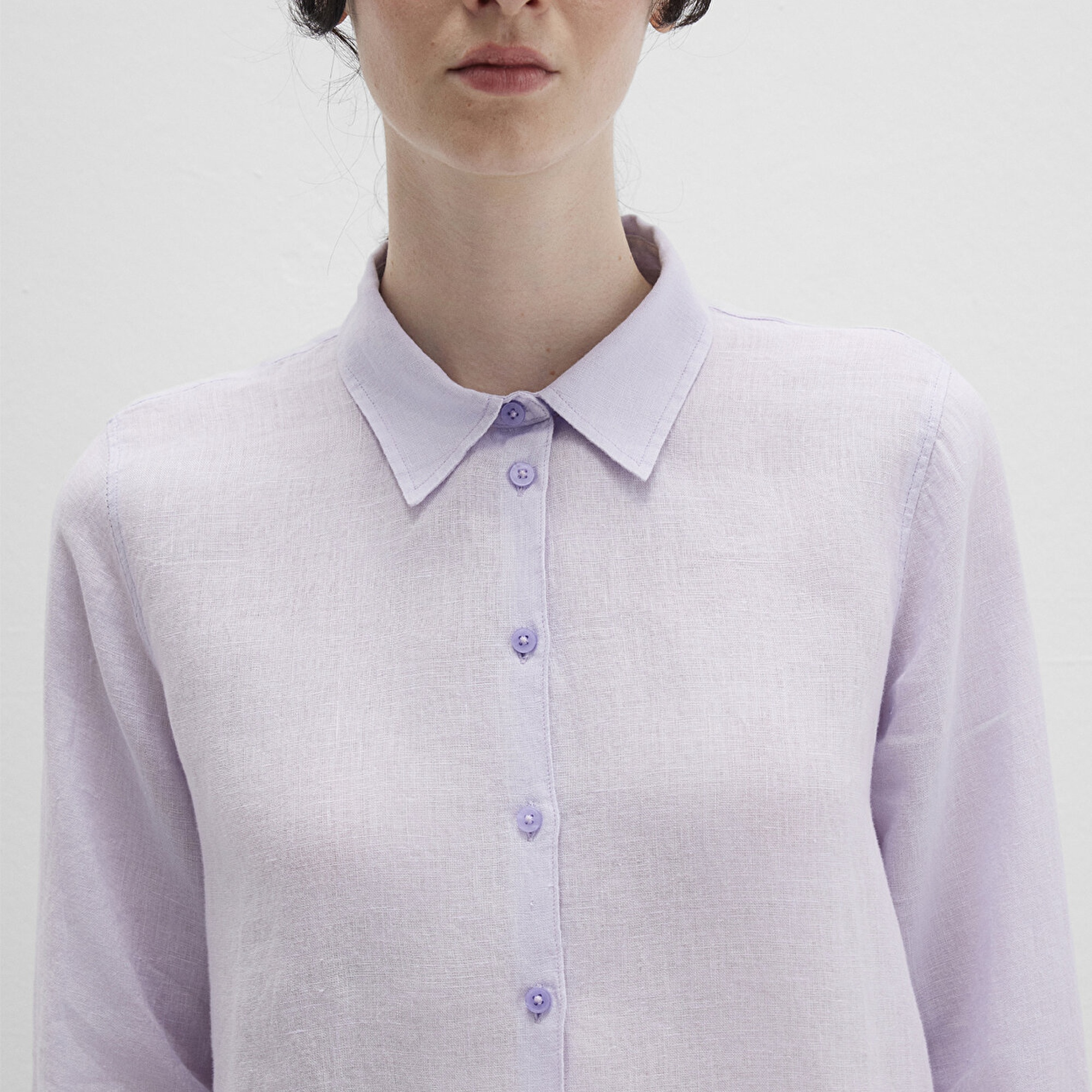 Mavi Lila Keten Gömlek Regular Fit / Normal Kesim 1211188-70523