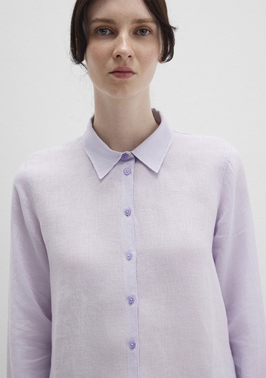  Mavi Lila Keten Gömlek Regular Fit / Normal Kesim 1211188-70523