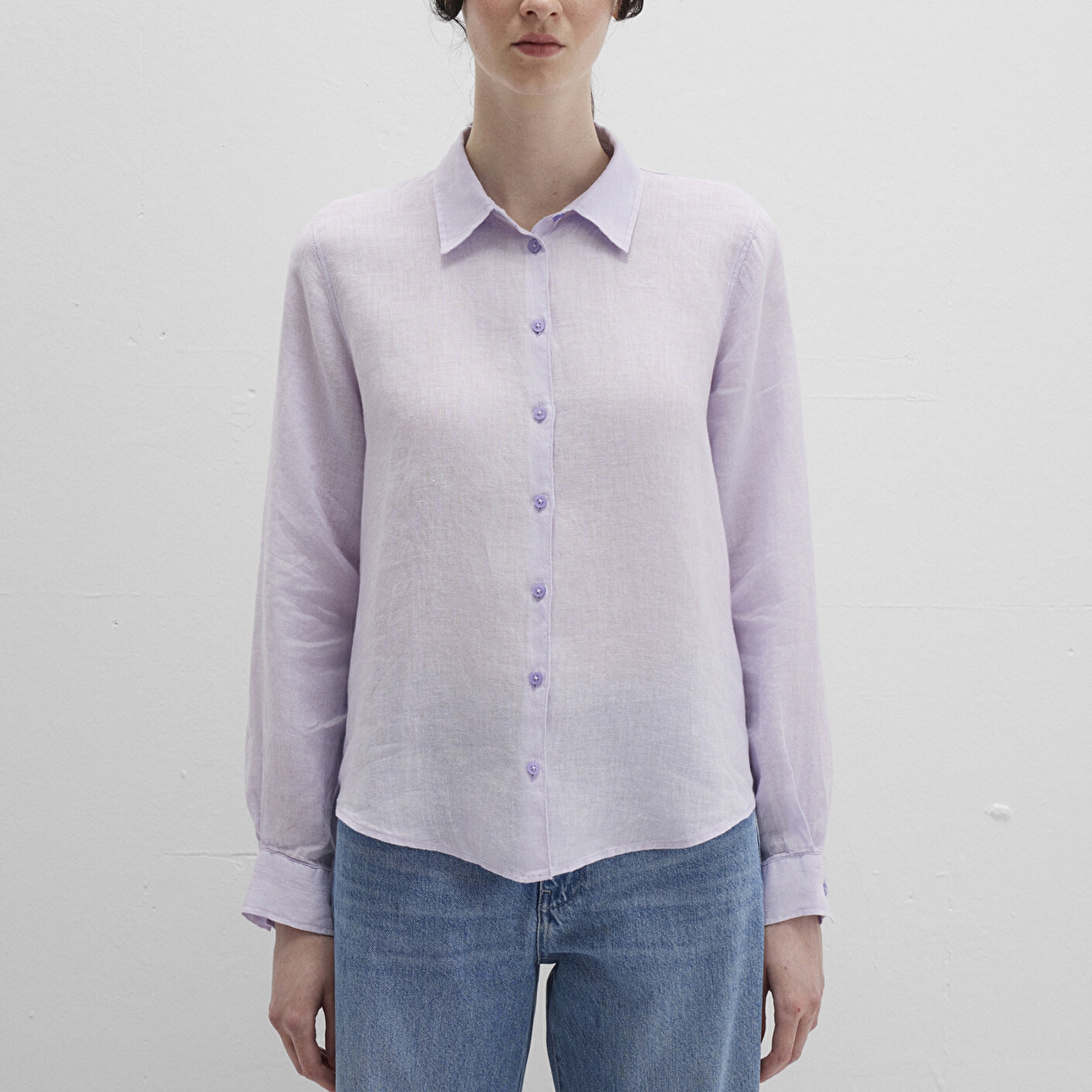 Mavi Lila Keten Gömlek Regular Fit / Normal Kesim 1211188-70523