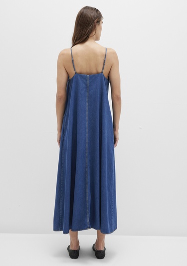 Mavi Askılı Mavi Maxi Elbise 1310727-85481