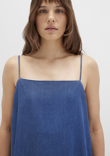  Mavi Askılı Mavi Maxi Elbise 1310727-85481