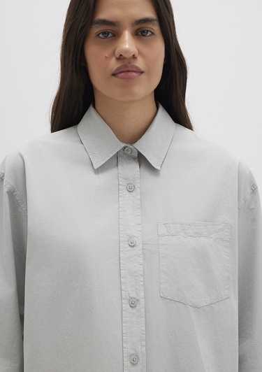  Mavi Gri Gömlek Loose Fit / Bol Rahat Kesim 1211180-70075