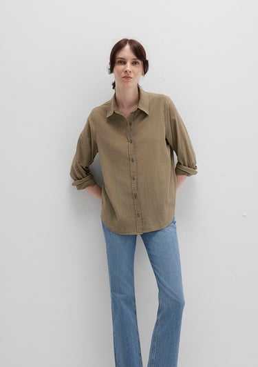  Mavi Haki Gömlek Loose Fit / Bol Rahat Kesim 1211171-71819