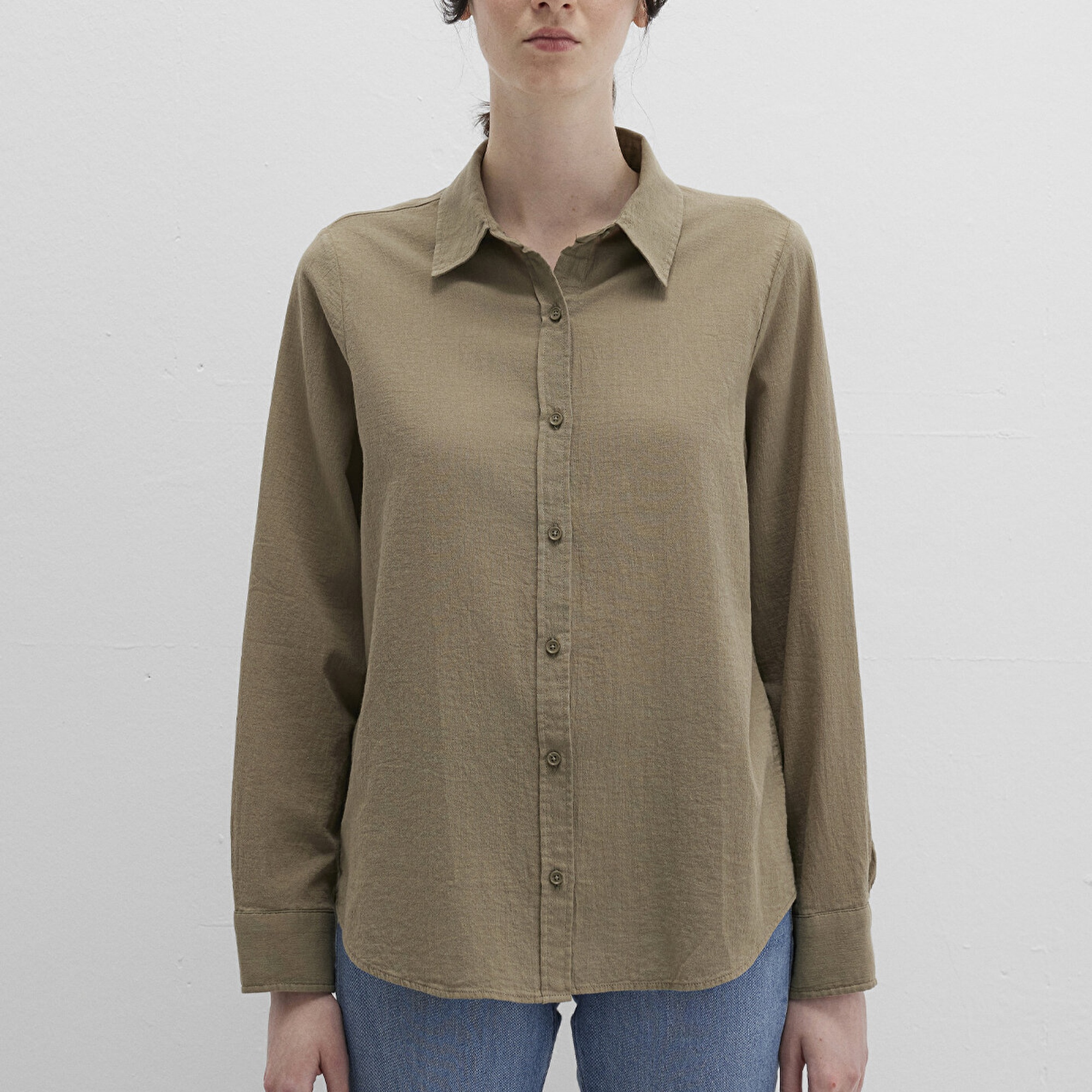 Mavi Haki Gömlek Loose Fit / Bol Rahat Kesim 1211171-71819