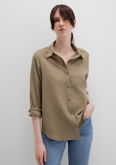  Mavi Haki Gömlek Loose Fit / Bol Rahat Kesim 1211171-71819