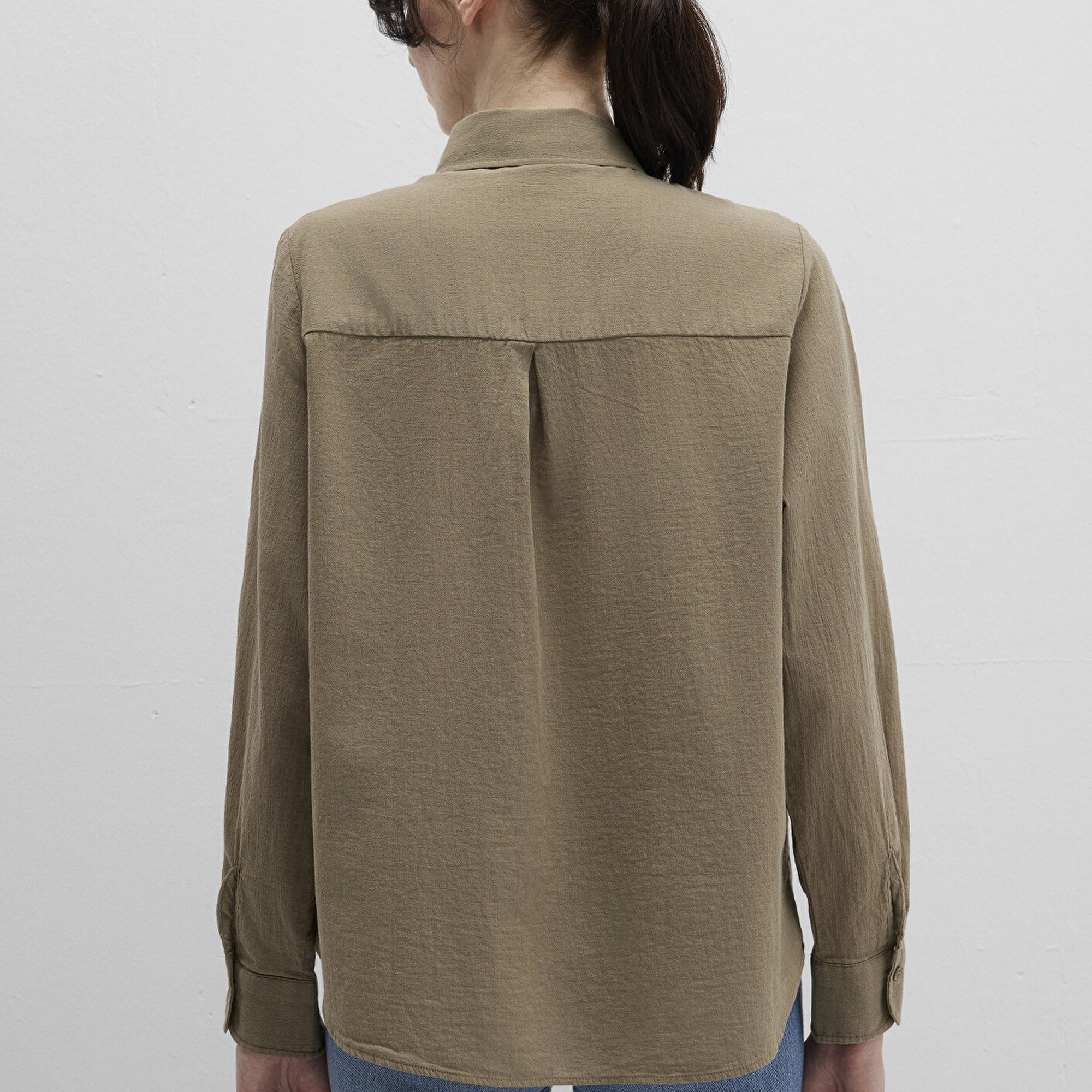 Mavi Haki Gömlek Loose Fit / Bol Rahat Kesim 1211171-71819