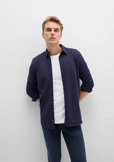  Mavi Lacivert Gömlek Slim Fit / Dar Kesim 0211660-86415